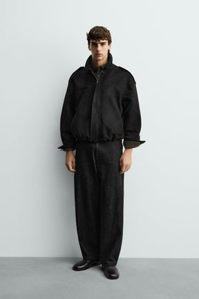 Faux Suede Cropped Jacket