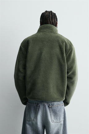 FAUX SHEARLING EFFECT JACKET WITH CONTRAST - Image 3