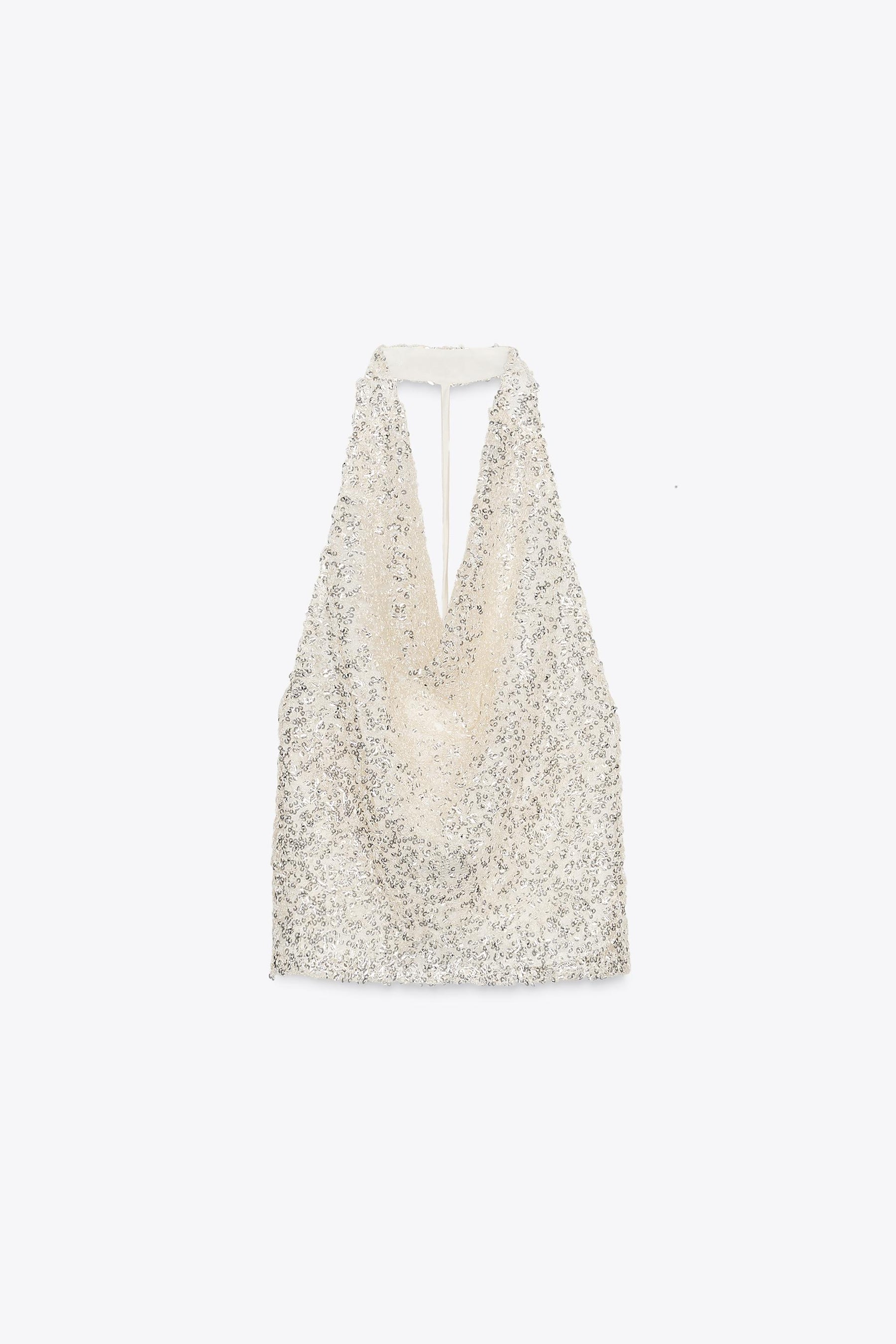 Sequinned Halter Top