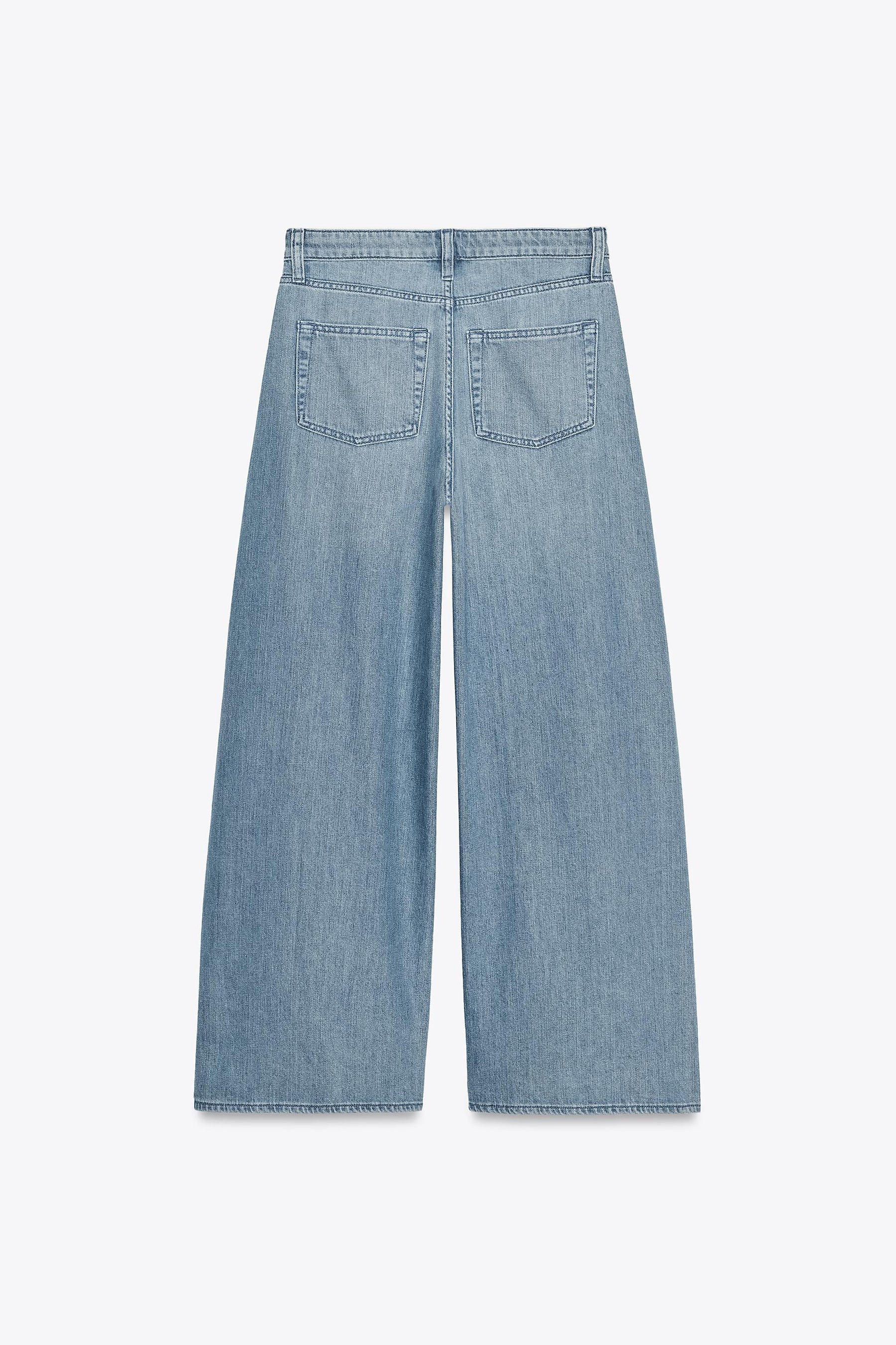 Wide-leg high-waist jeans