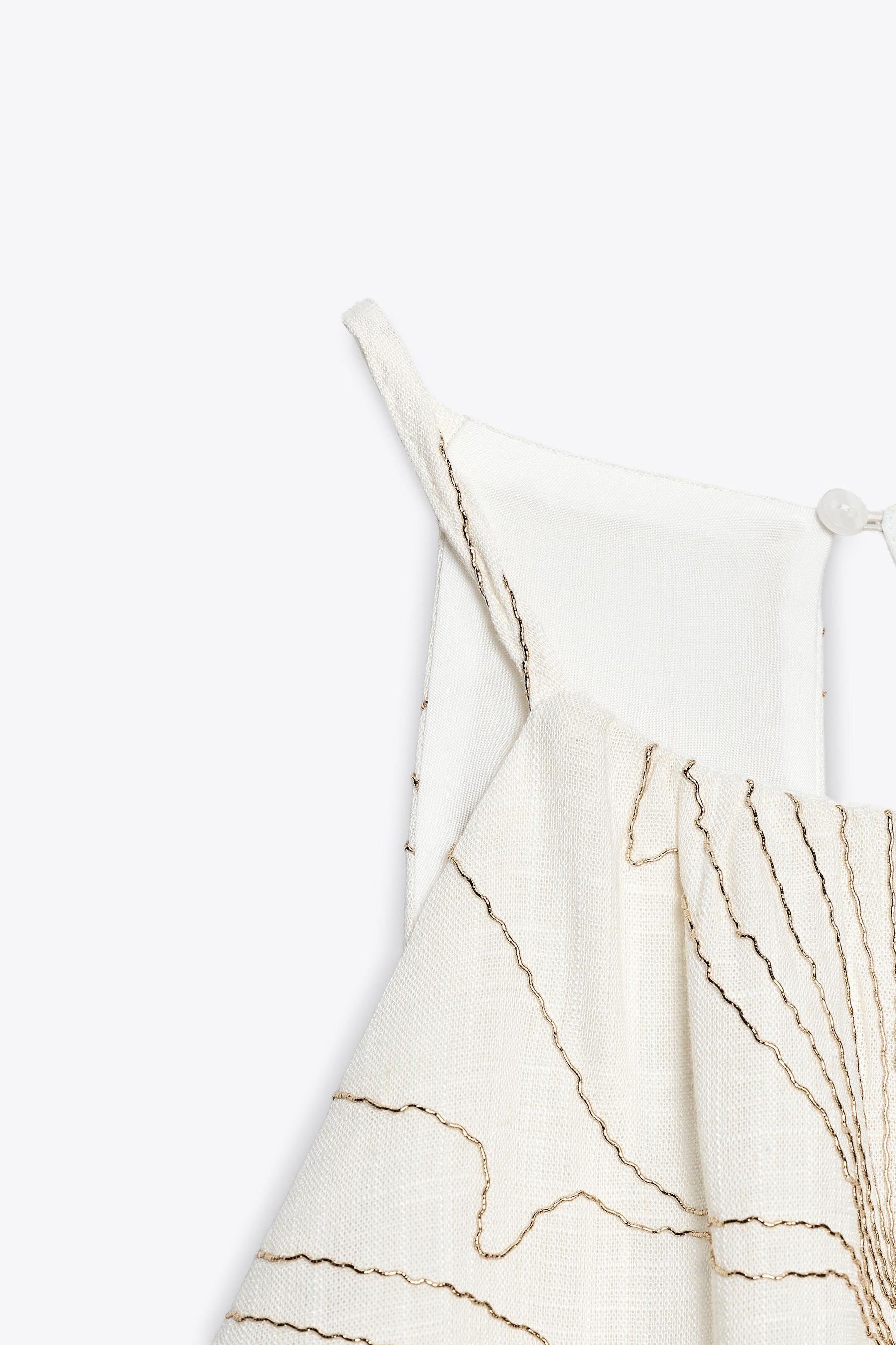 HALTER DRESS WITH FLORAL EMBROIDERY - Image 8