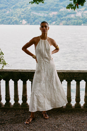 HALTER DRESS WITH FLORAL EMBROIDERY - Image 1