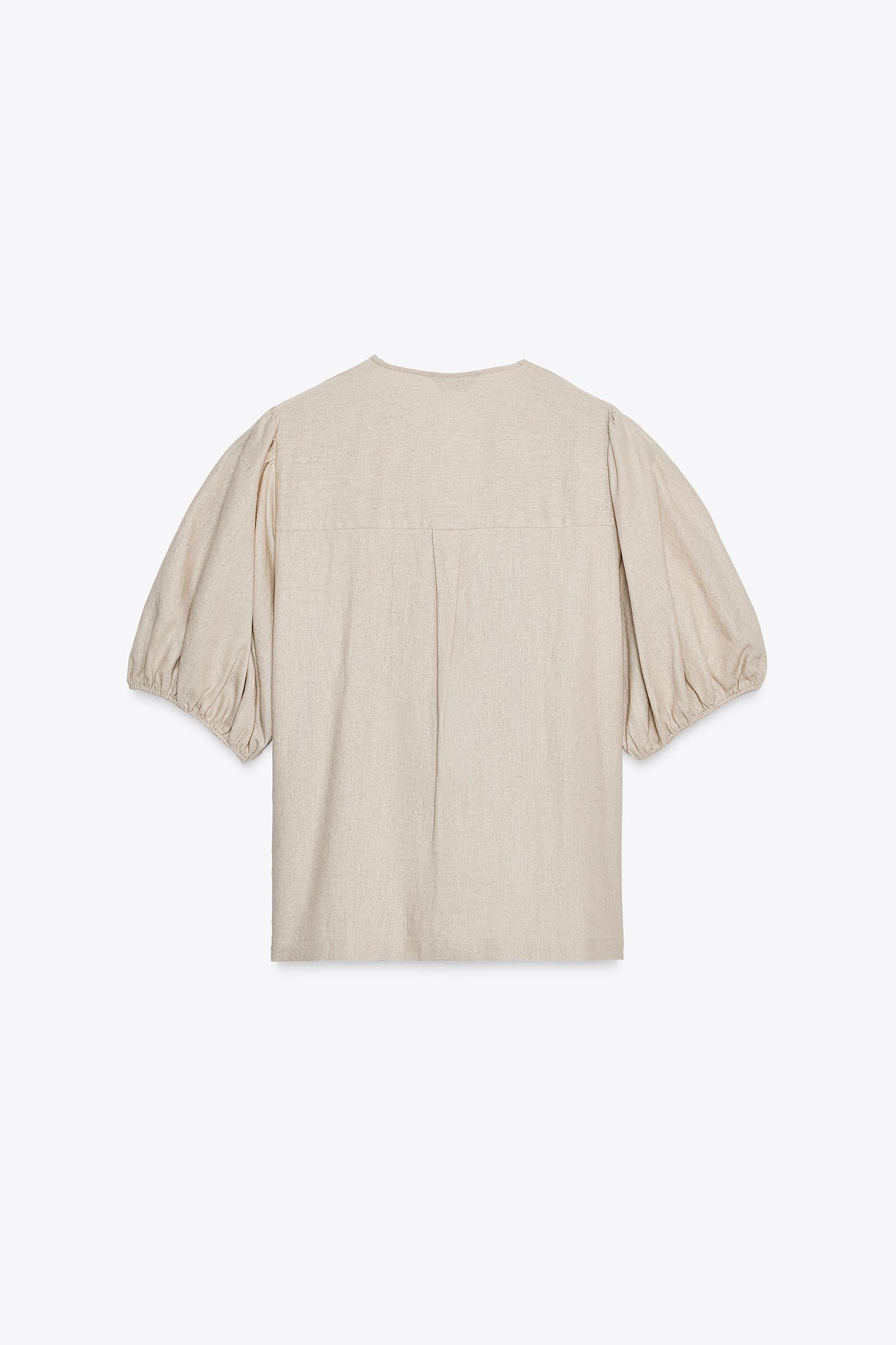 LINEN BLEND BLOUSE