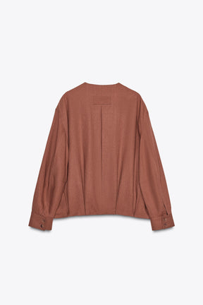 ZW COLLECTION LINEN BLEND BOMBER JACKET - Image 7