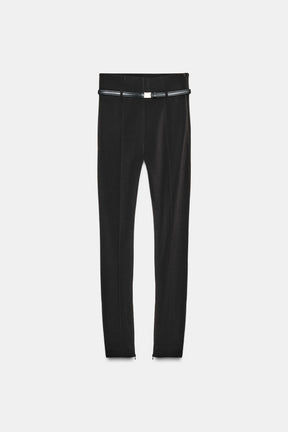 High-waist Belted Trousers