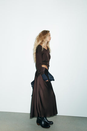 Satin Midi Skirt