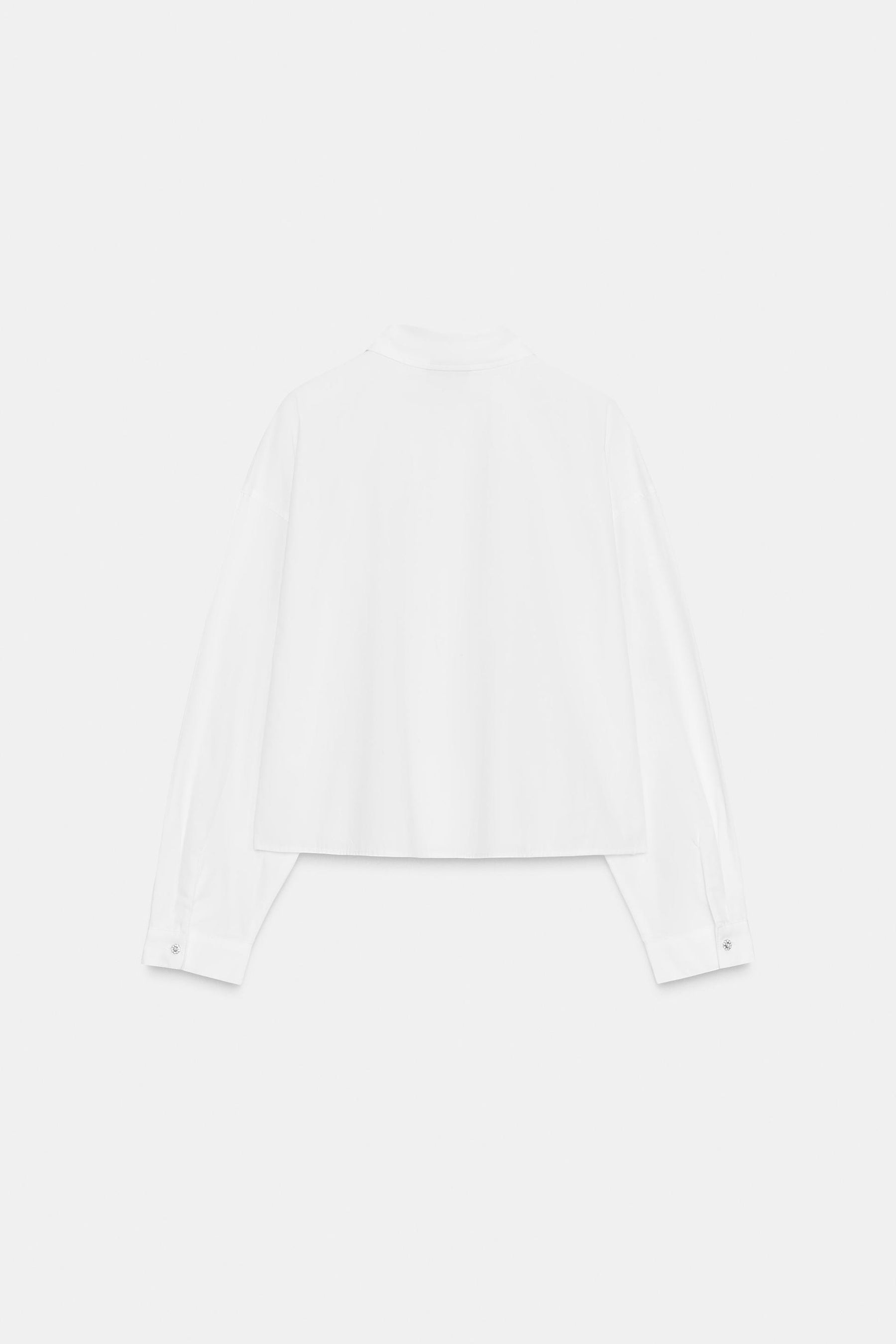 JEWEL-BEADED POPLIN SHIRT