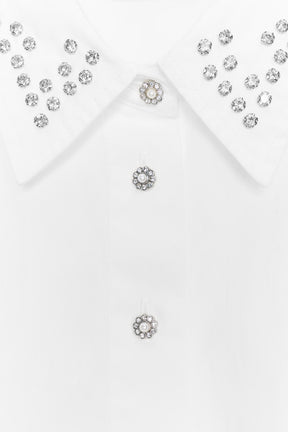 JEWEL-BEADED POPLIN SHIRT