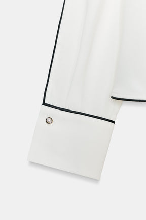 Contrast Crepe Blouse