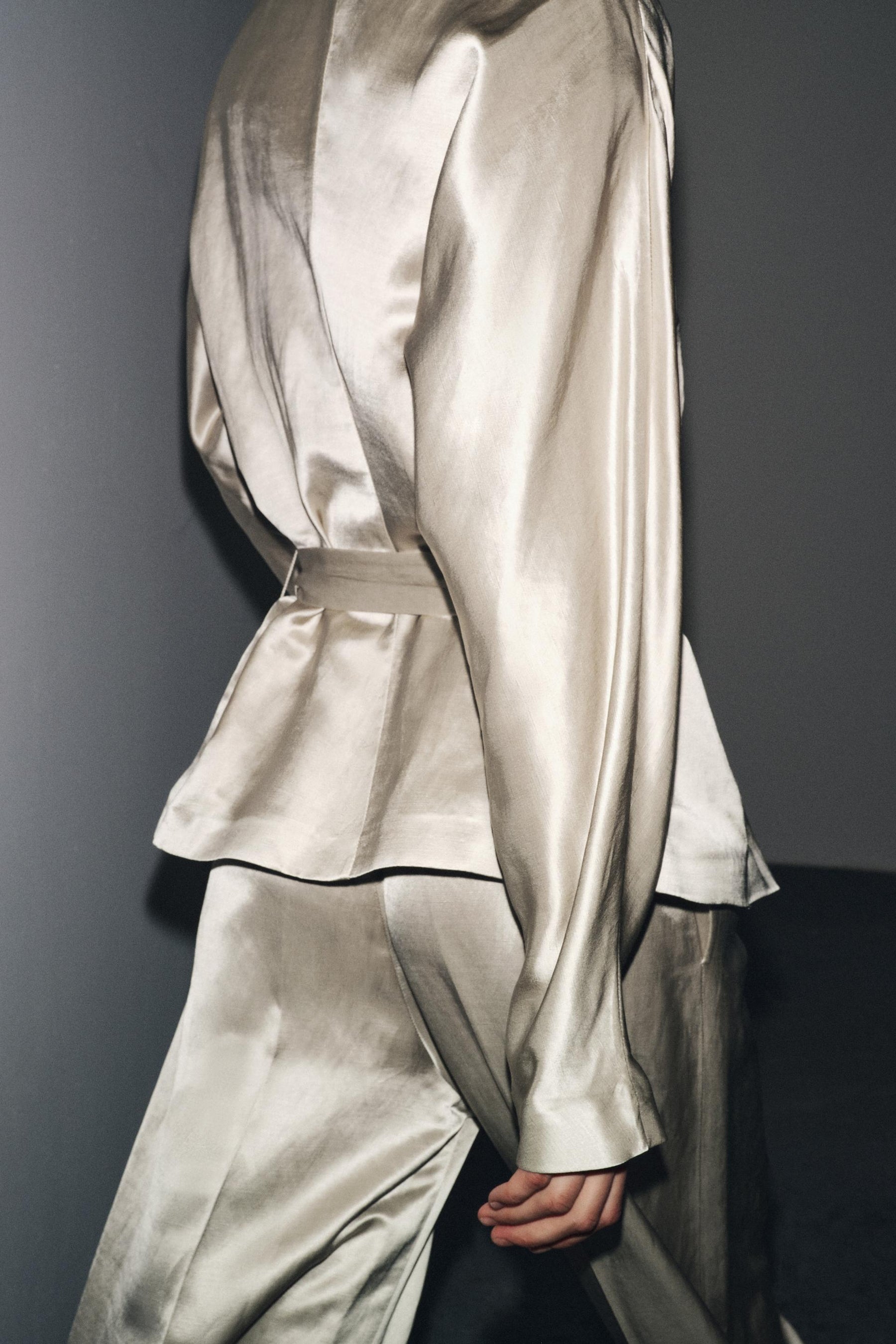 Satin Trousers with Darts