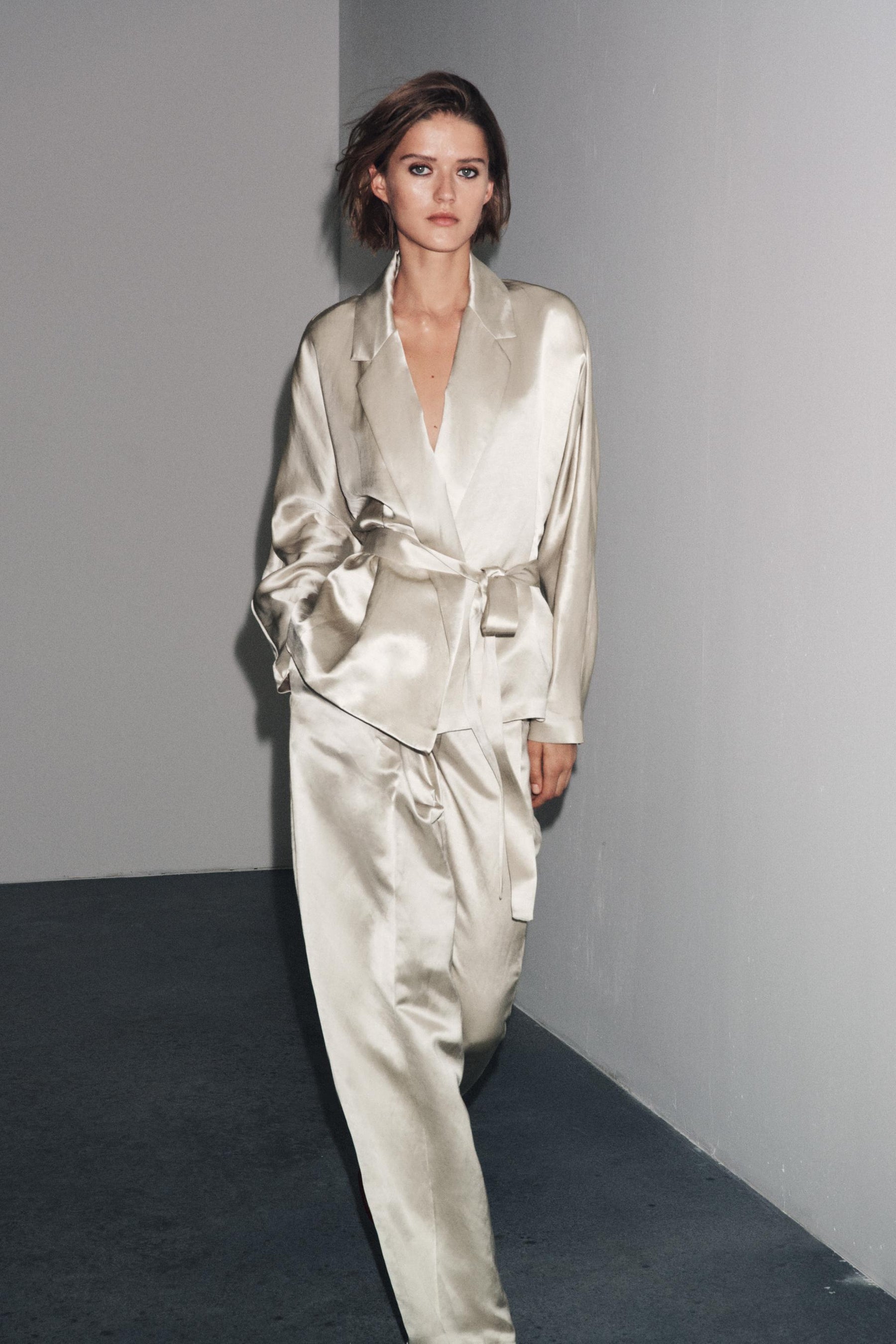 Satin Trousers with Darts