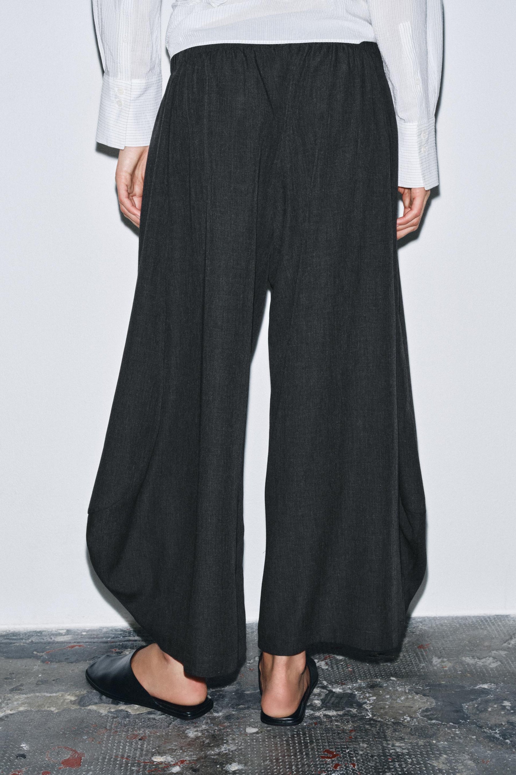 Wool Blend Wide-Leg Trousers