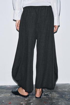 Wool Blend Wide-Leg Trousers