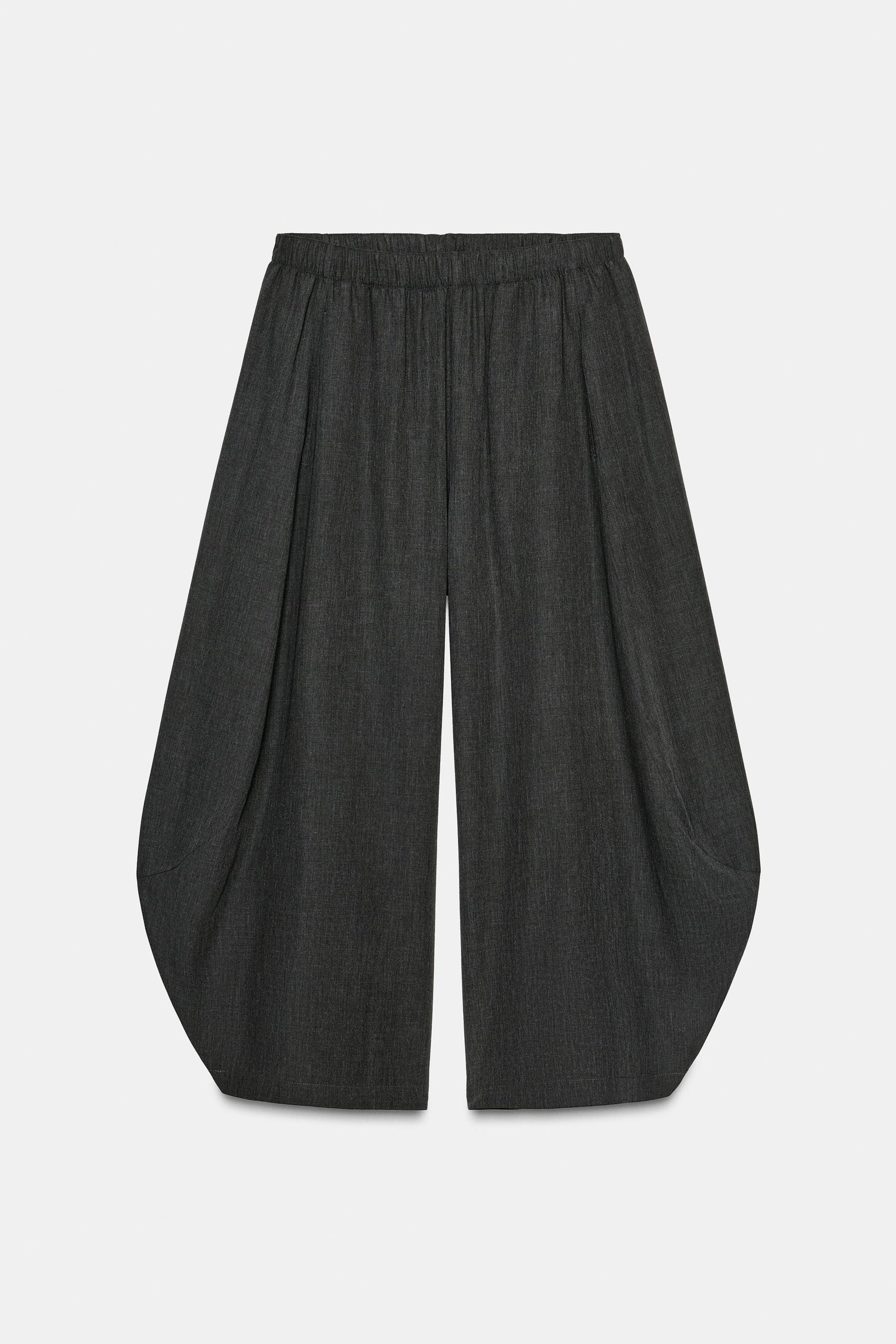 Wool Blend Wide-Leg Trousers