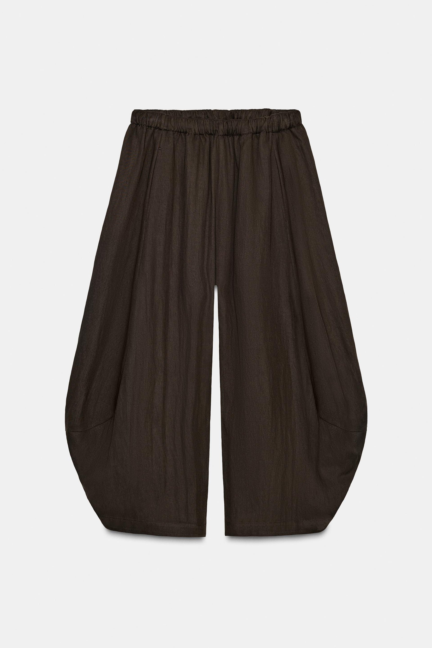 WIDE-LEG TEXTURED TROUSERS