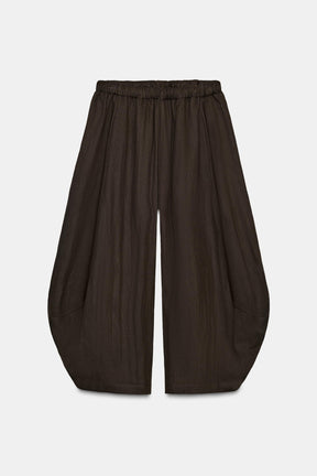 WIDE-LEG TEXTURED TROUSERS