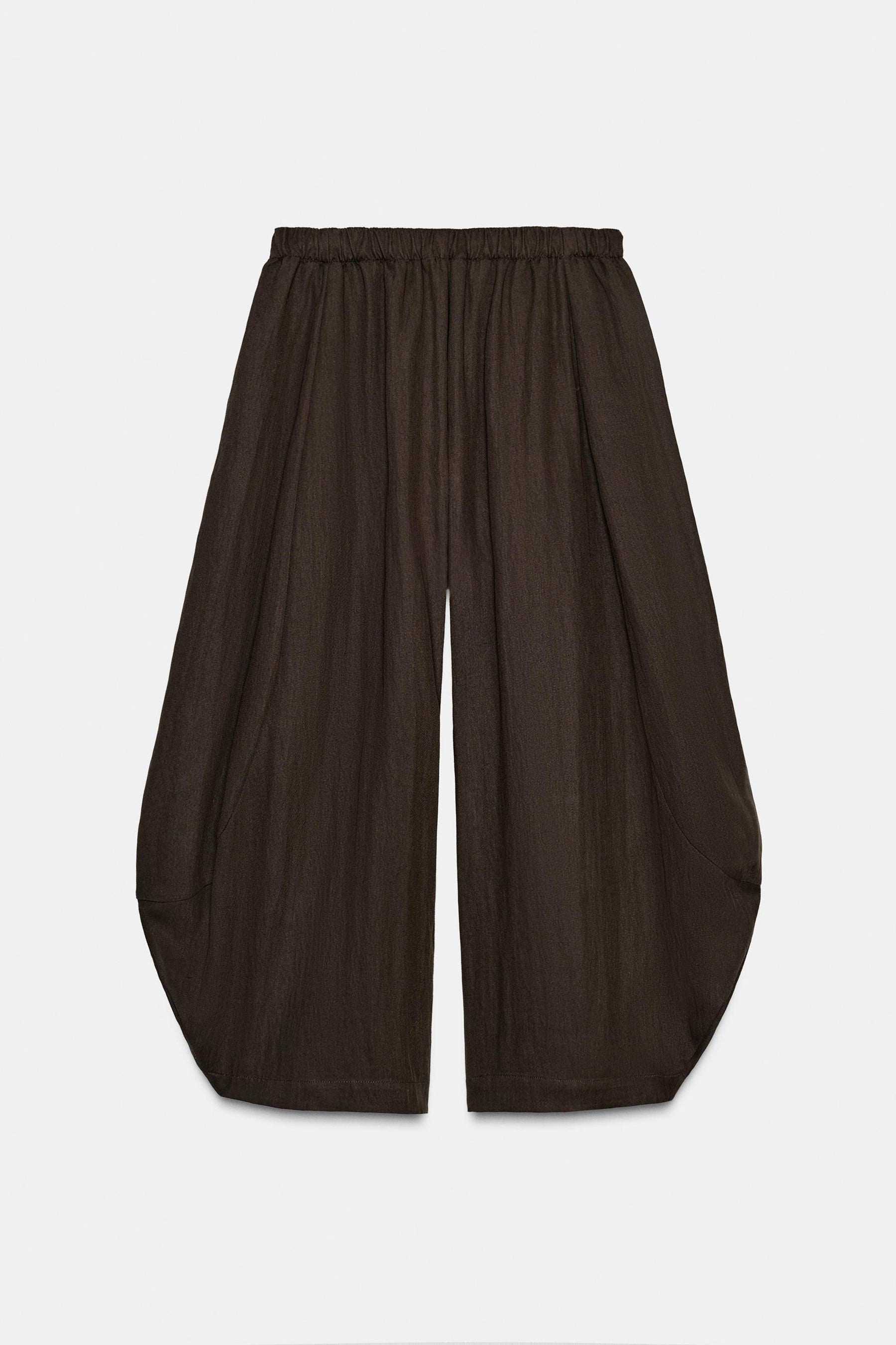 WIDE-LEG TEXTURED TROUSERS