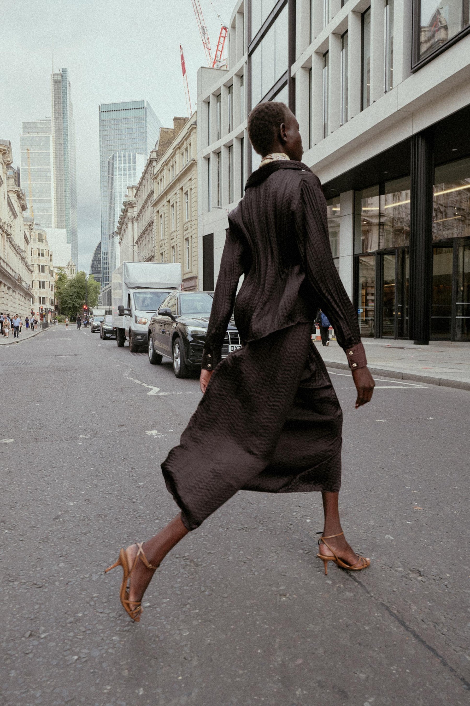 Oversize Crinkle-Effect Satin Shirt