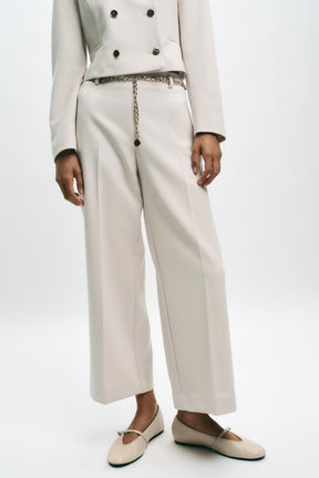 Cropped Trousers with Chain