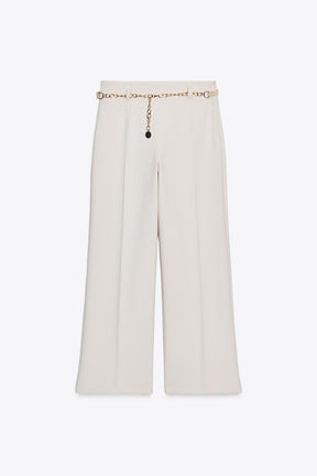 Cropped Trousers with Chain