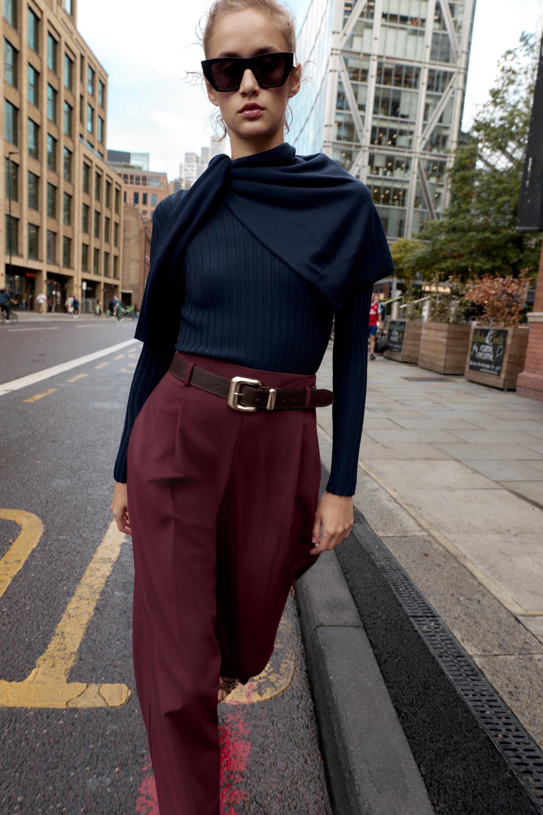 Darted Trousers with Belt