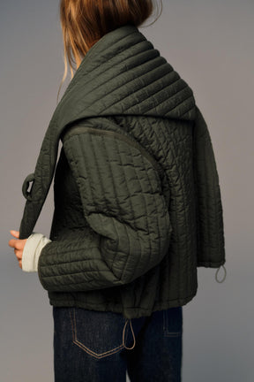 QUILTED JACKET WITH DETACHABLE SCARF - Image 7