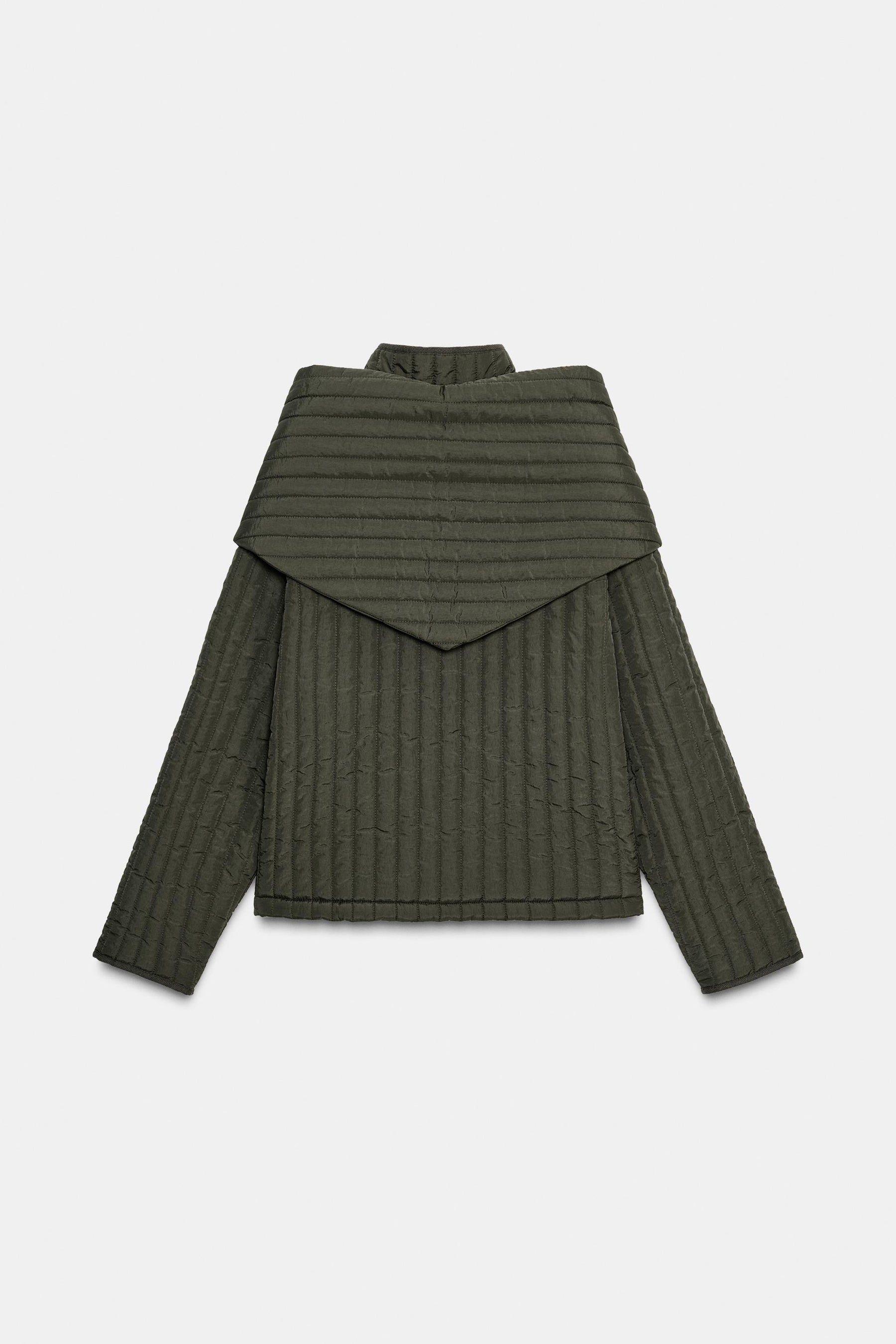 Quilted jacket with scarf