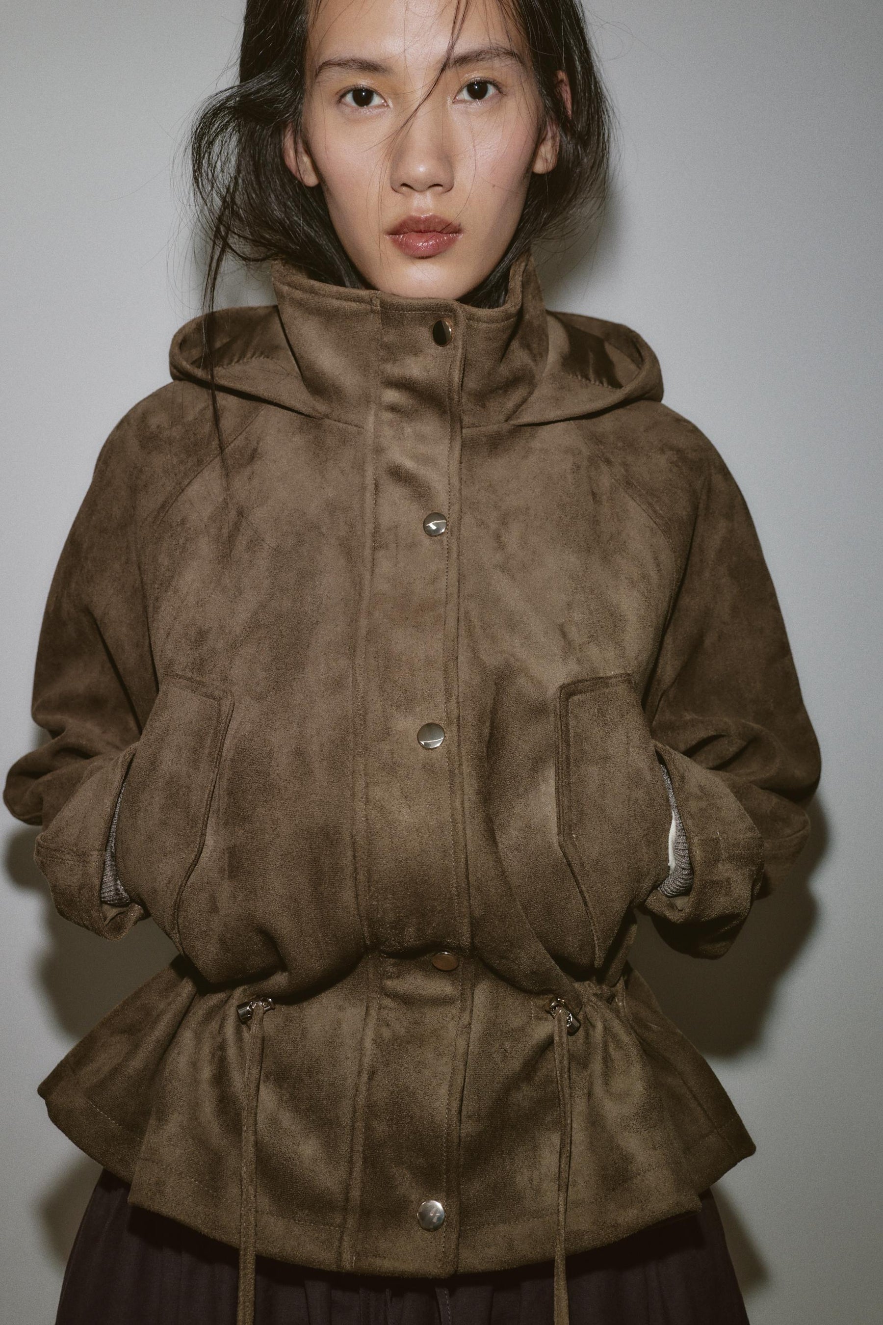 SUEDE EFFECT HOODIE JACKET - Image 3