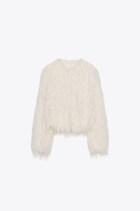 FEATHER FRINGE METALLIC THREAD JACKET - Image 7