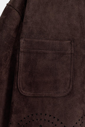 Faux Suede Die-Cut Jacket