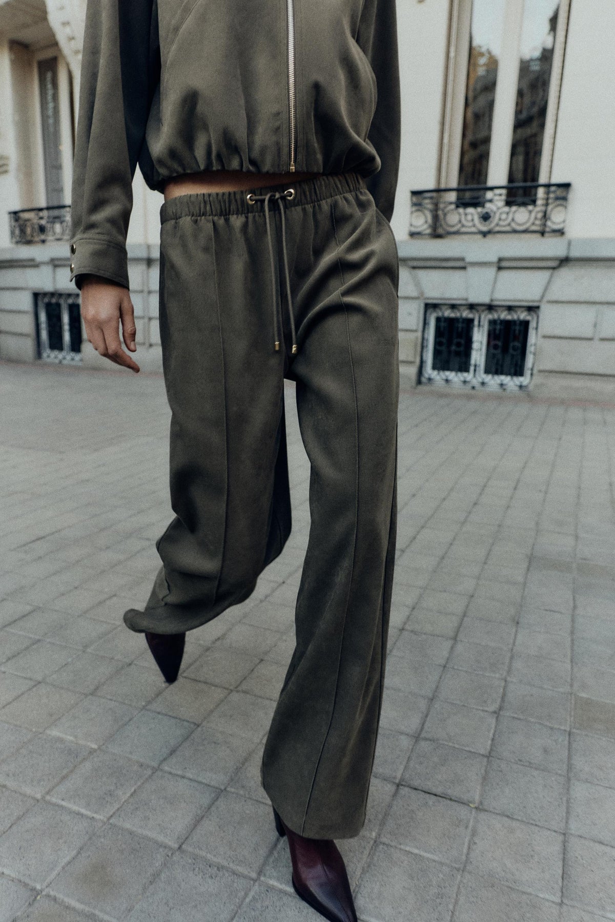 Elastic-Waist Wide-Leg Trousers