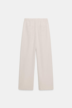 Wide-leg elastic trousers
