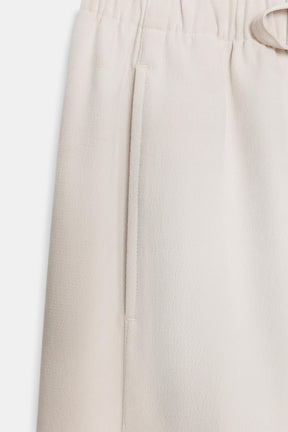 Wide-leg elastic trousers