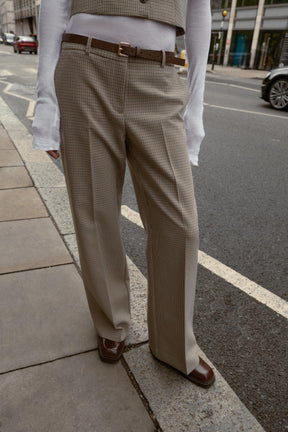 Checked Trousers with Belt