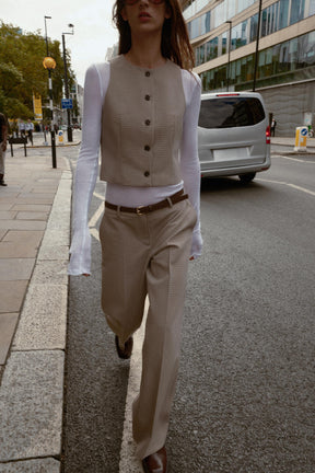 Checked Trousers with Belt