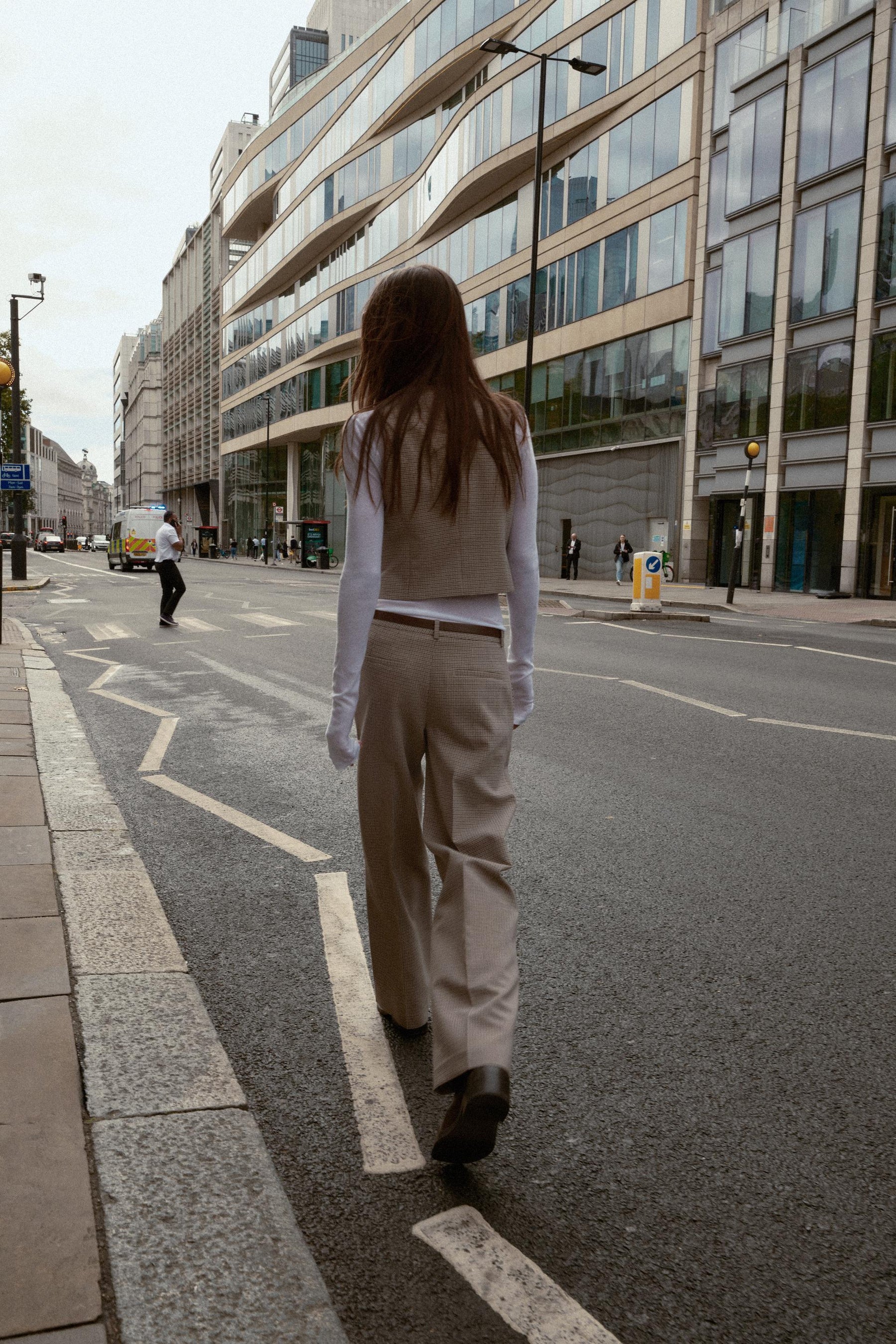 Checked Trousers with Belt