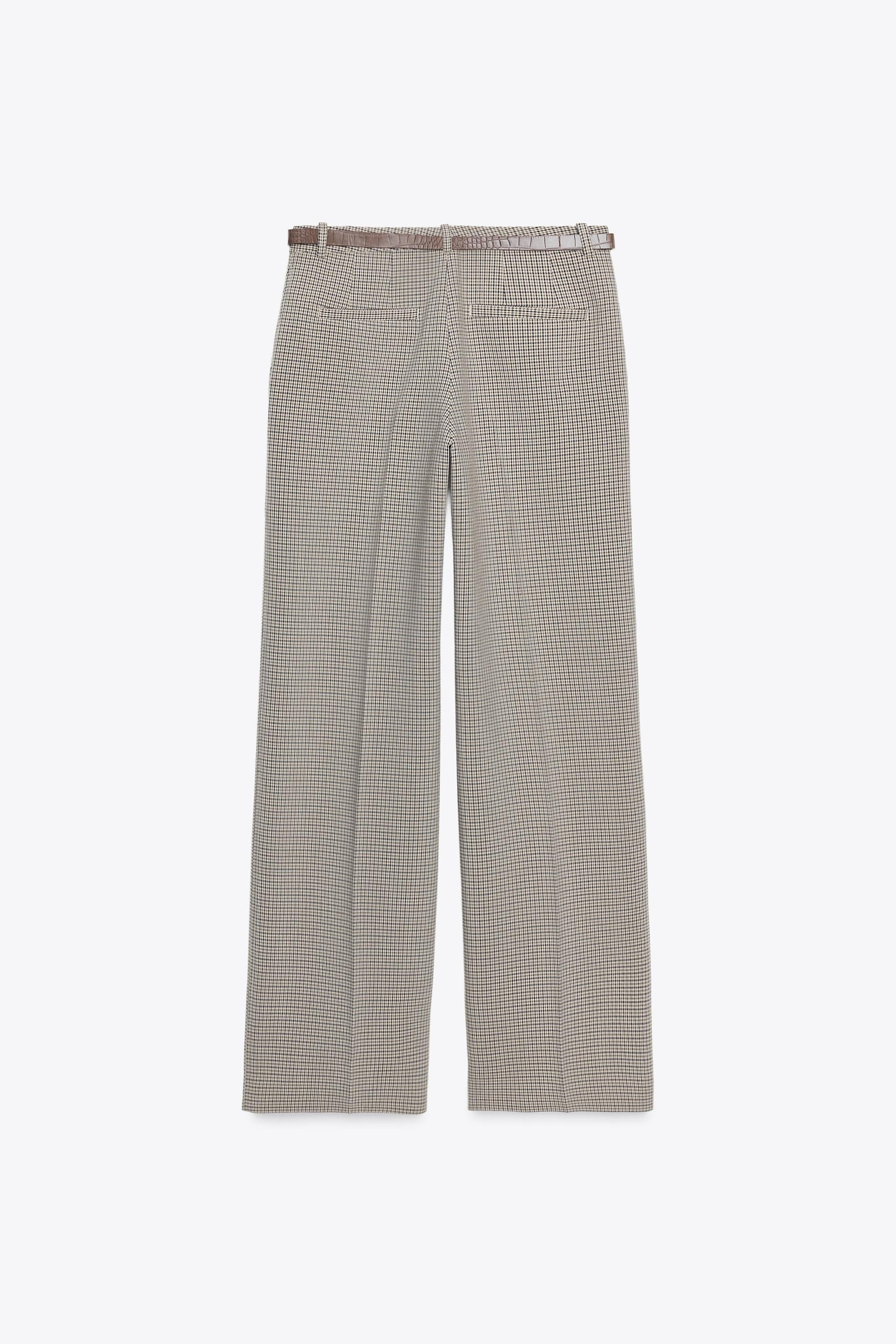 Checked Trousers with Belt