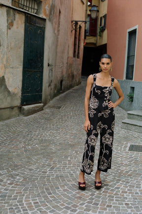FLORAL EMBROIDERY JUMPSUIT - Image 1