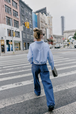 Striped Cropped Oxford Shirt