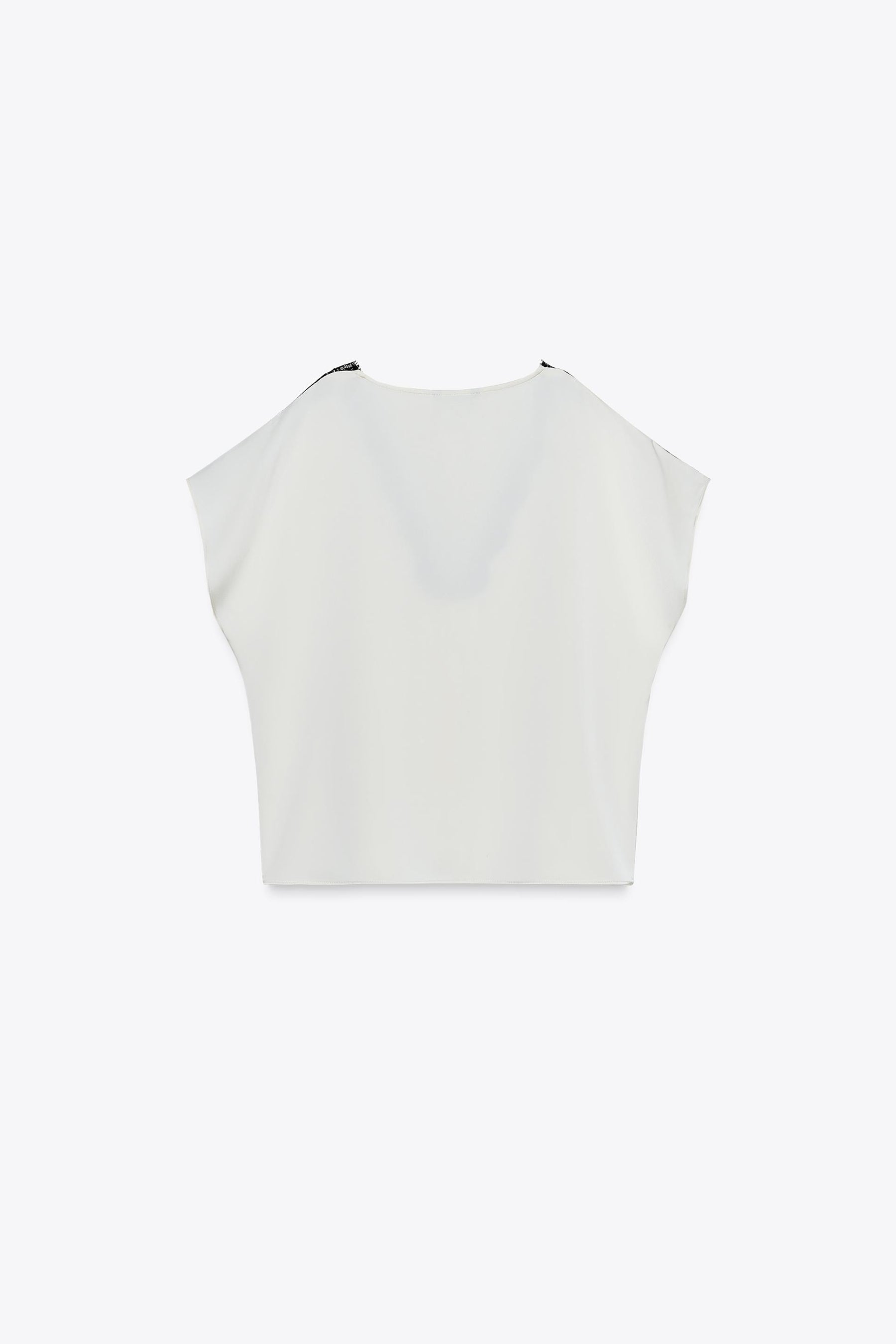 CONTRAST LACE SATIN BLOUSE