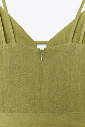 WIDE-LEG STRAPPY LINEN BLEND JUMPSUIT - Image 9