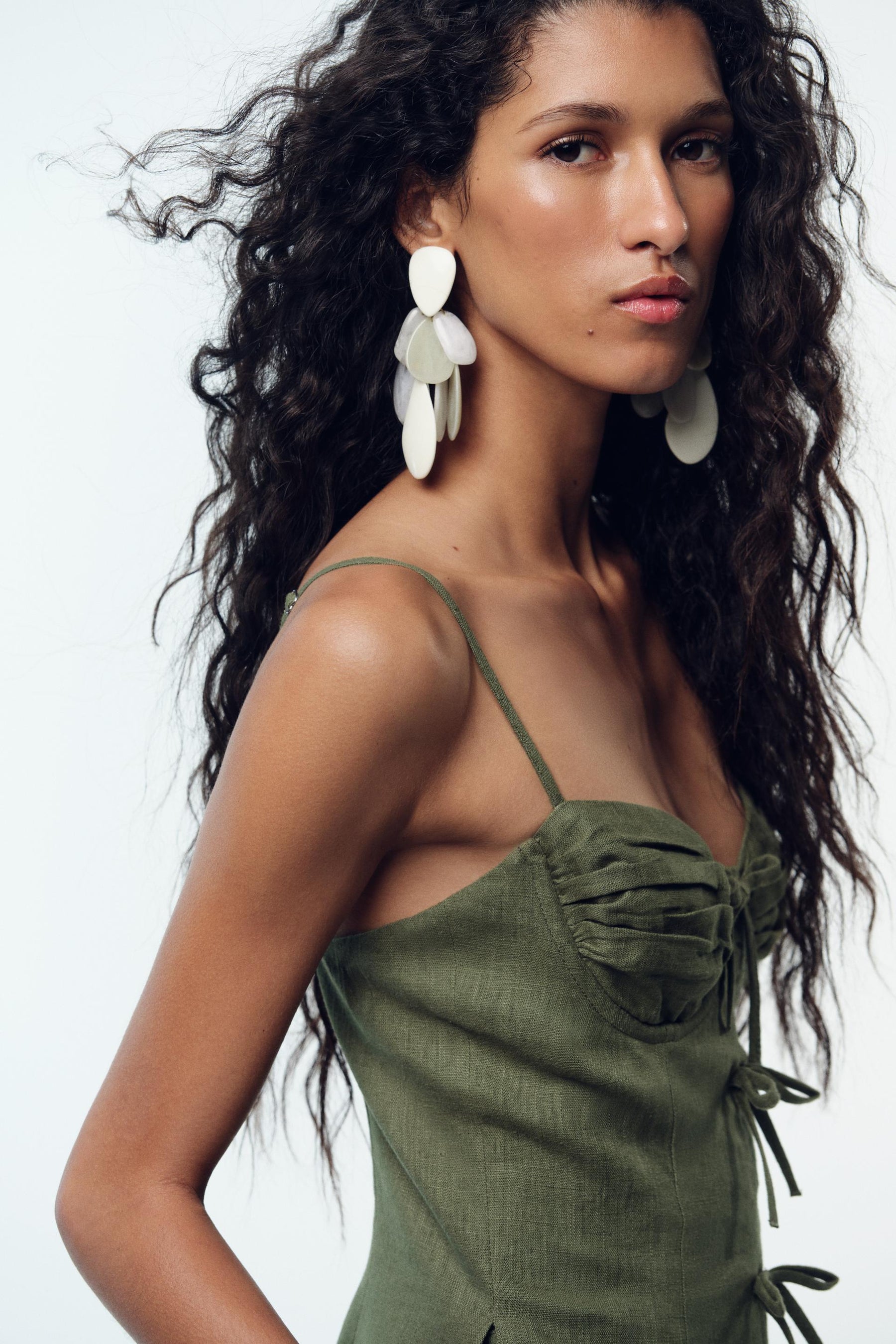 LINEN BLEND STRAPPY JUMPSUIT WITH BOWS - Image 6