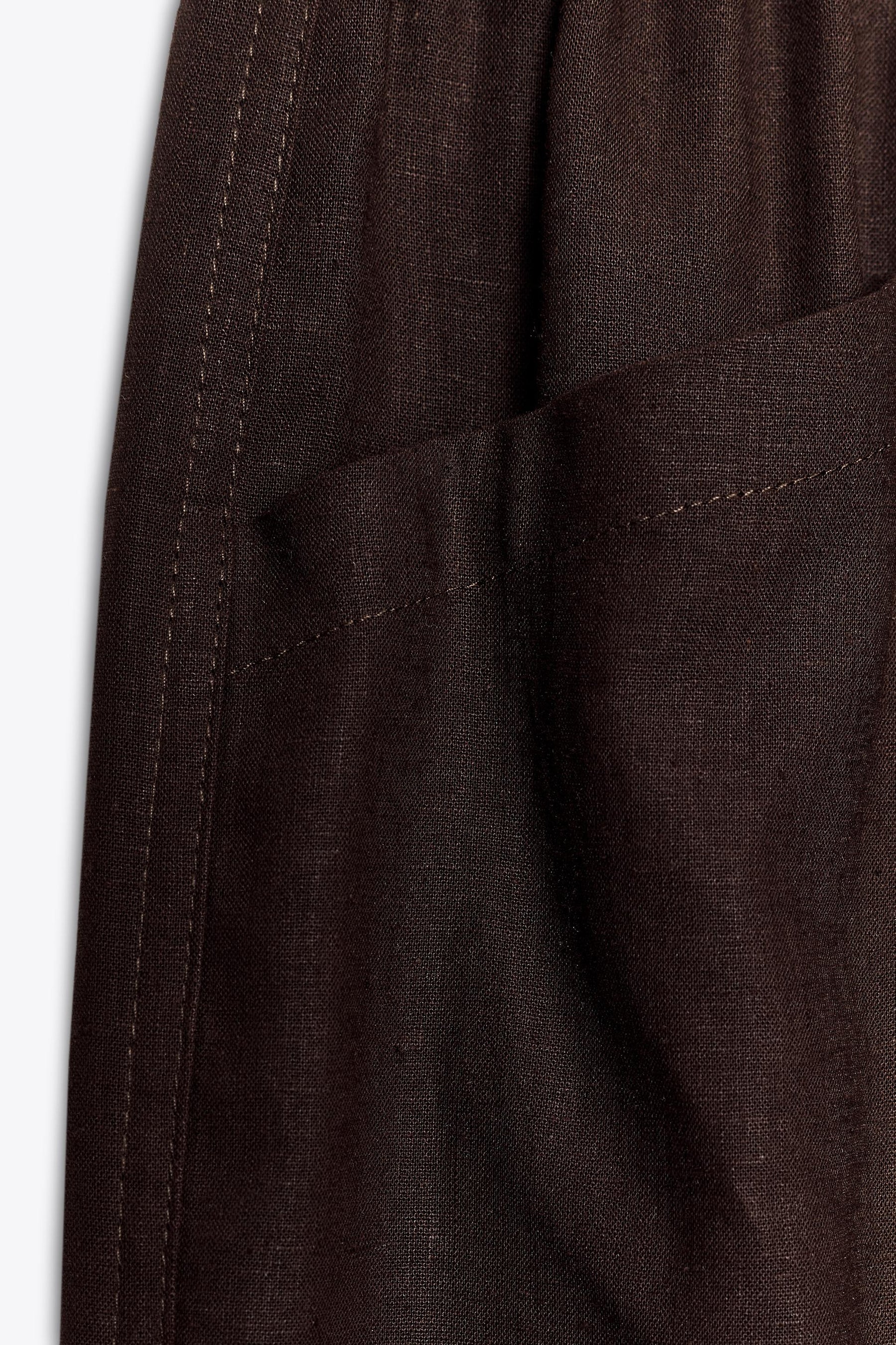 Linen Blend Drawstring Trousers
