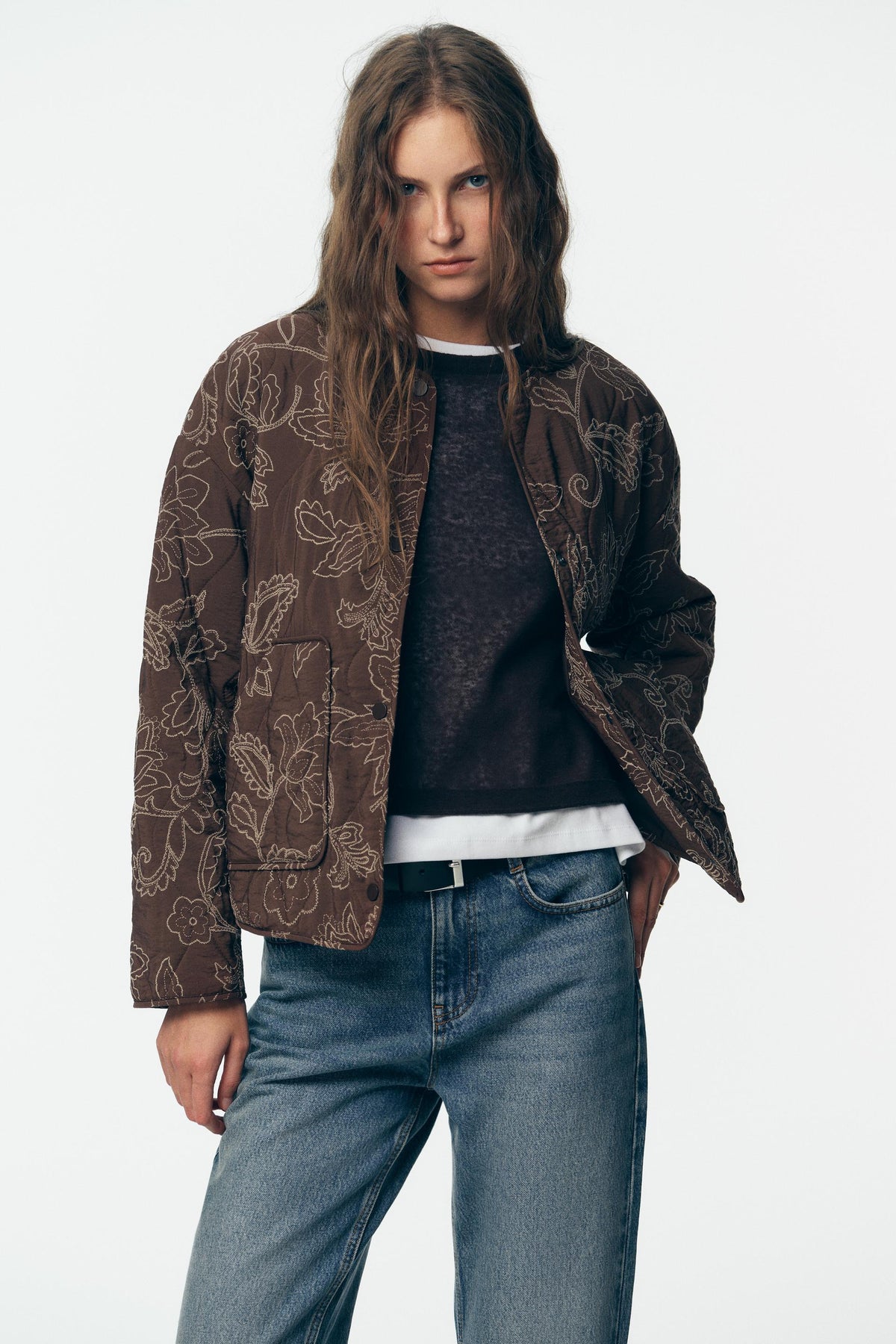 Embroidered Puffer Jacket