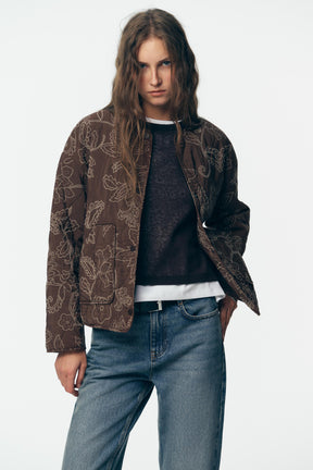 Embroidered Puffer Jacket