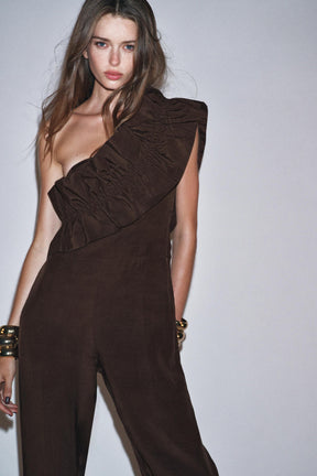 ASYMMETRIC RUFFLE JUMPSUIT - Image 4