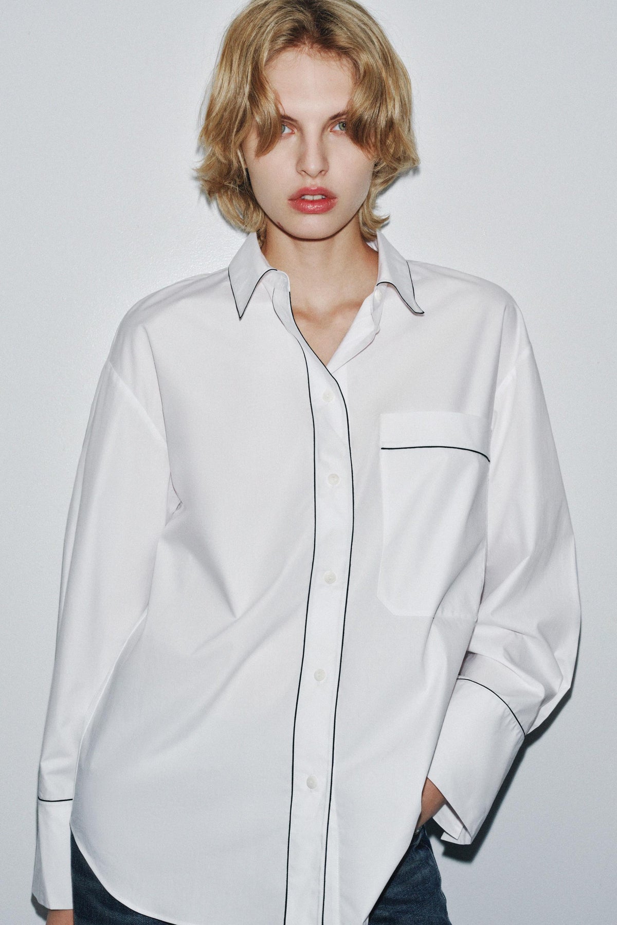 Contrast Poplin Shirt