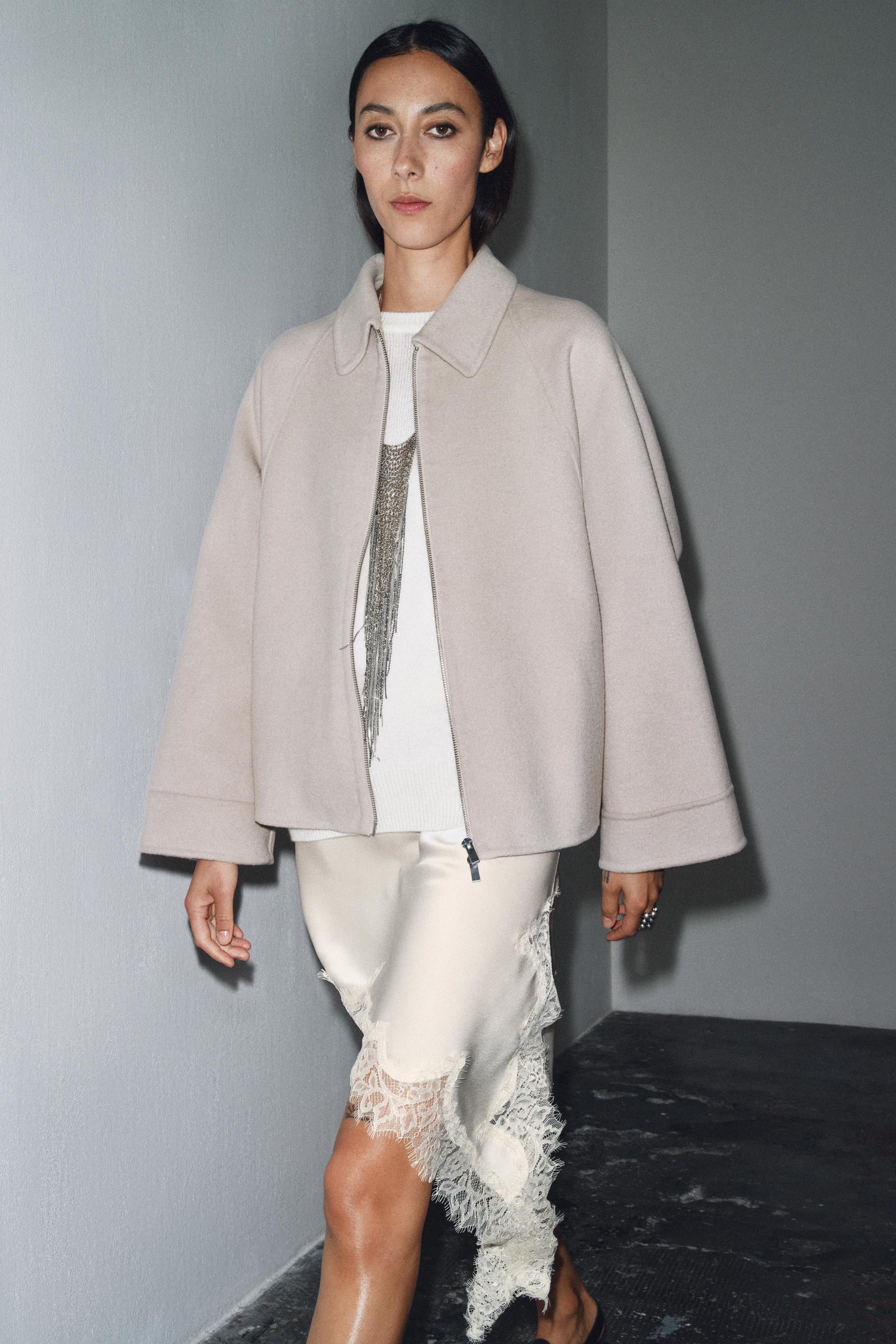 Wool Jacket with Zip