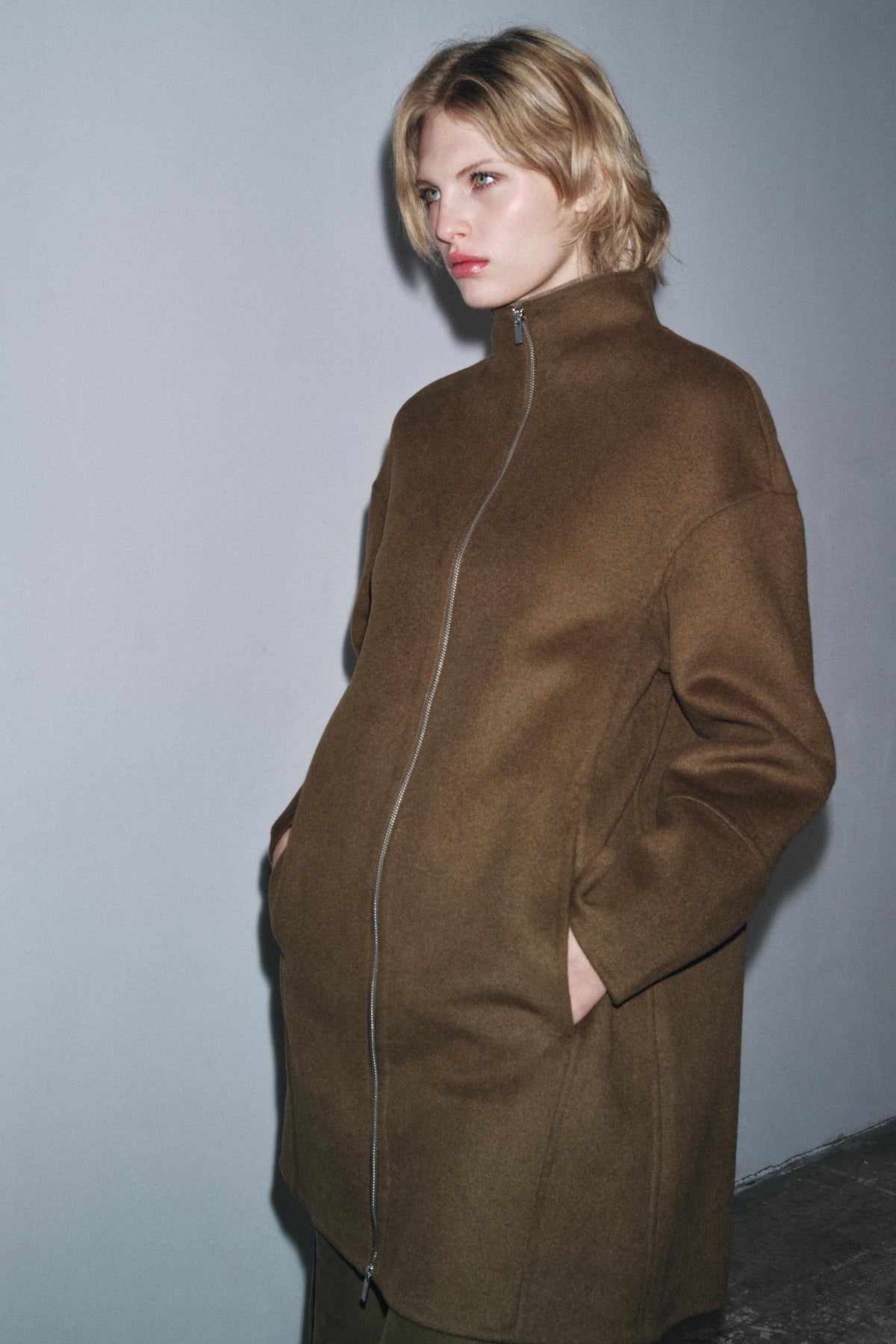WOOL CAPE COAT ZW COLLECTION - Image 2