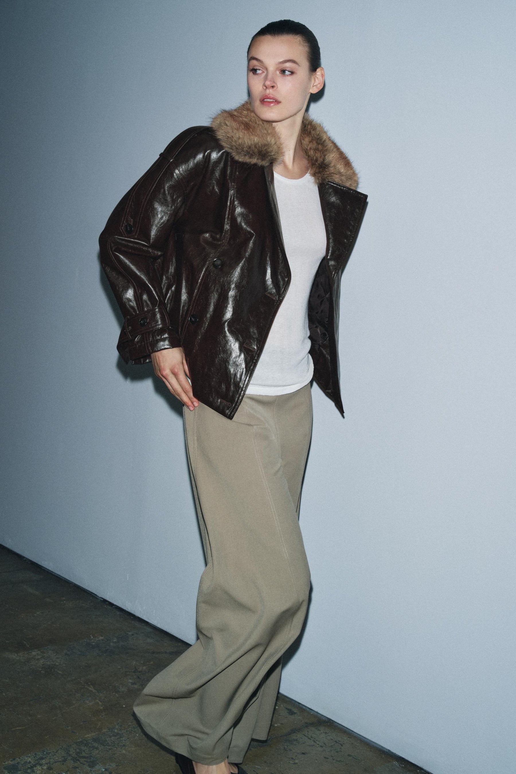 Faux Fur Collar Jacket